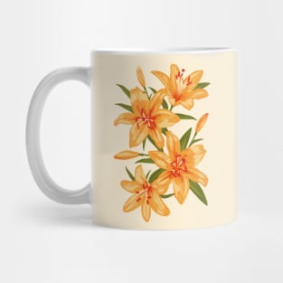 Orange Lilies. Flower illustration Mug